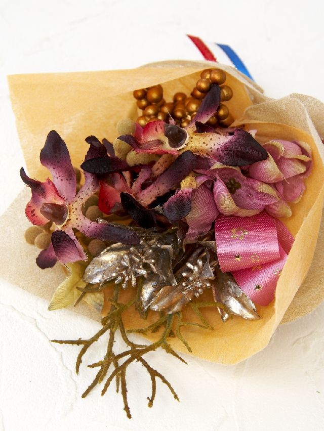 【造花ミニ花束】手のひらブーケ８