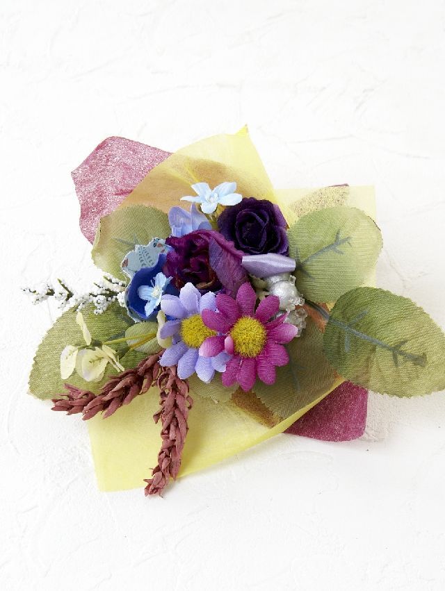 【造花ミニ花束】手のひらブーケ54