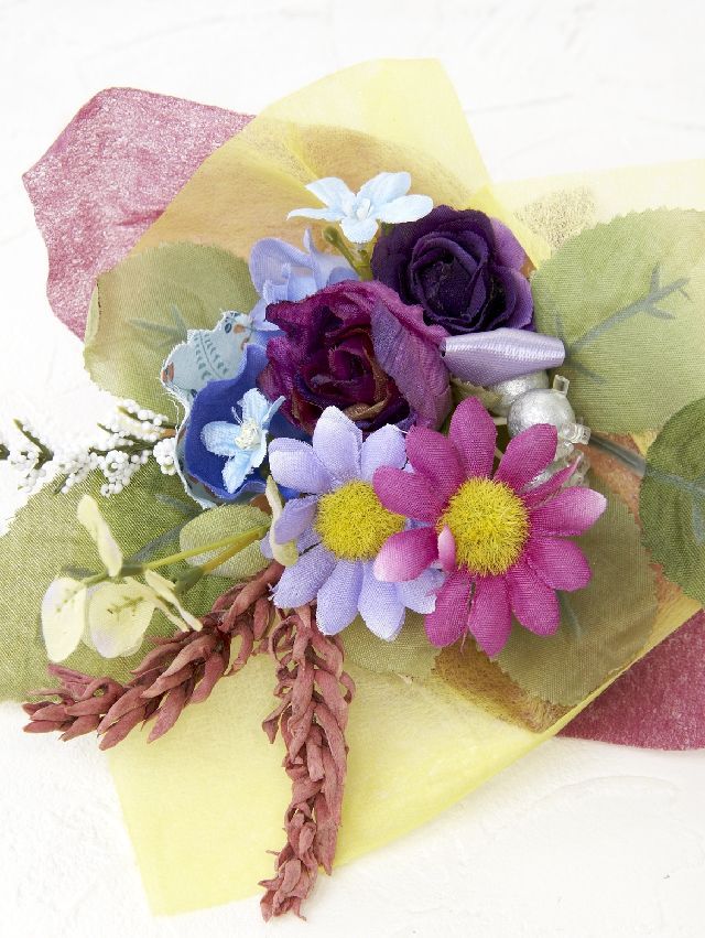 【造花ミニ花束】手のひらブーケ54