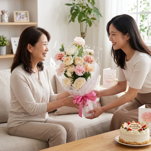 【贈答・贈呈用・造花花束】プロポーズ・記念日など記憶に残る枯れないフラワーギフト／シェルピンクブーケ