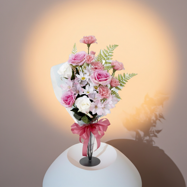 贈答・贈呈用花束・造花花束・花束ギフト】バラとアルストロメリアと