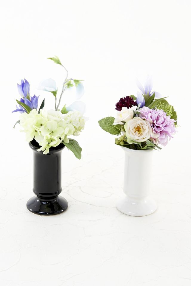 【アーティフィシャルフラワー・造花 お仏壇向けリトル仏花・供花】ダリア＆ローズのミニ仏花−1束タイプ
