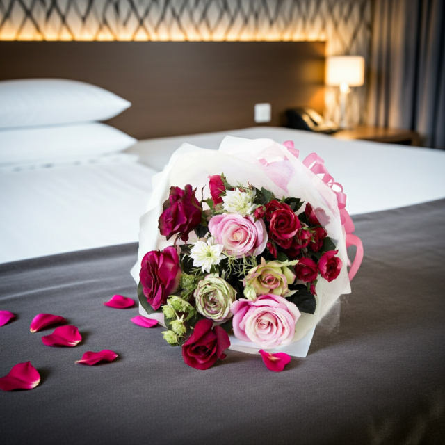 【贈答・贈呈用・ギフトの造花花束】ラズベリードリーム・ブーケ