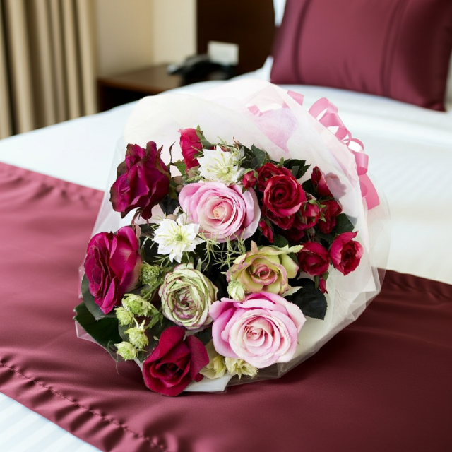 【贈答・贈呈用・ギフトの造花花束】ラズベリードリーム・ブーケ