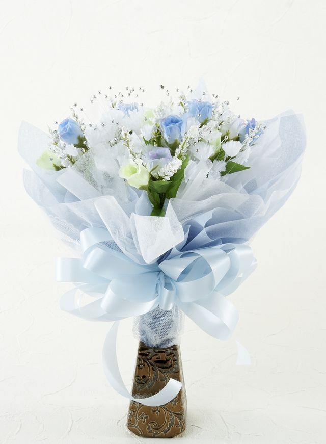 ミニローズ・シャイニングシャワーブーケ／ブルー系