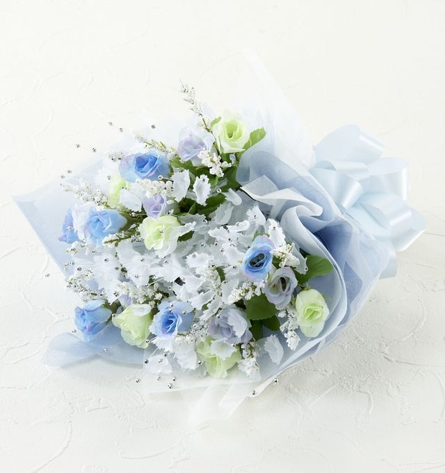 ミニローズ・シャイニングシャワーブーケ／ブルー系