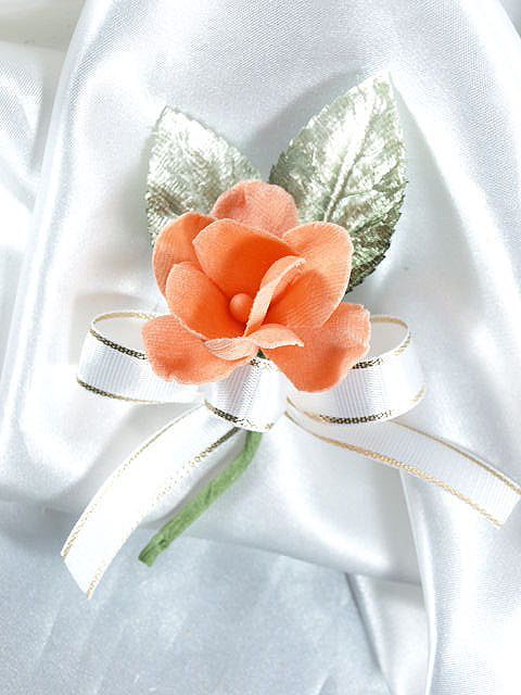 【コサージュ／アートフラワー・アーティフィシャルフラワー】プチローザ・コサージュ（オレンジ）