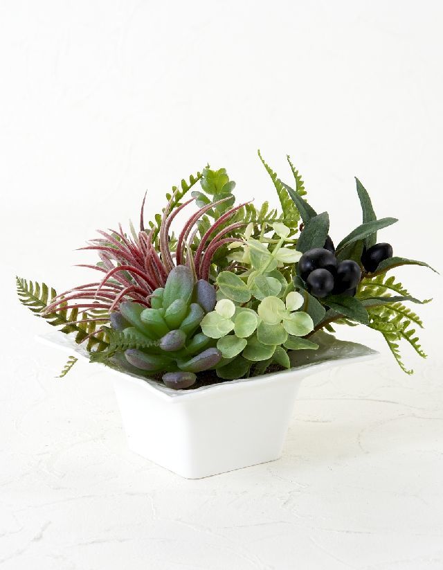 【造花・ナチュラルグリーン・多肉植物・】wild grass arrangement -D