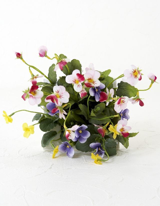 【造花・ナチュラルグリーン・ビオラ・パンジー・スミレ】wild grass arrangement -F