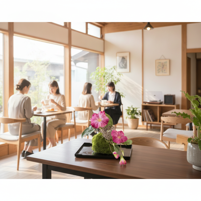 【造花 観葉植物 インテリアグリーン】こけ玉 ジャパーニーズモダンQ（下皿付き）