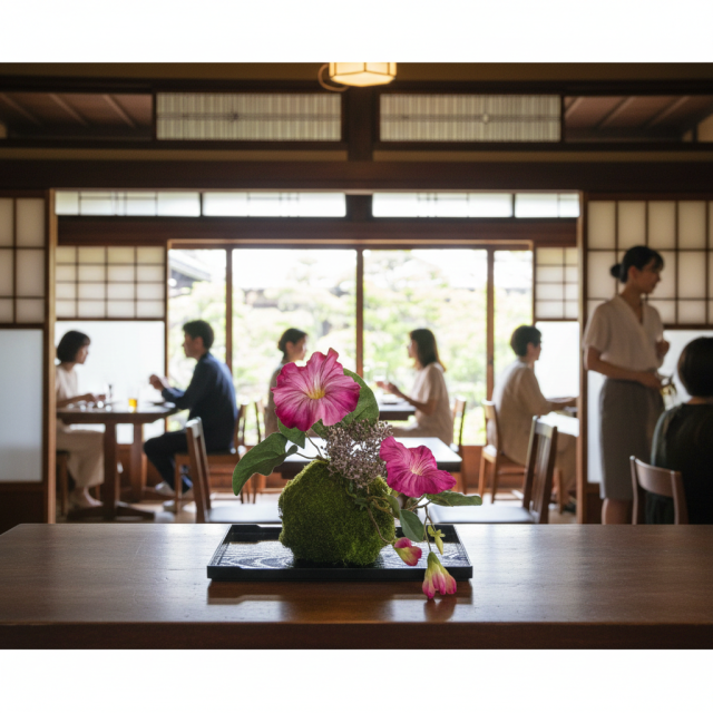 【造花 観葉植物 インテリアグリーン】こけ玉 ジャパーニーズモダンQ（下皿付き）