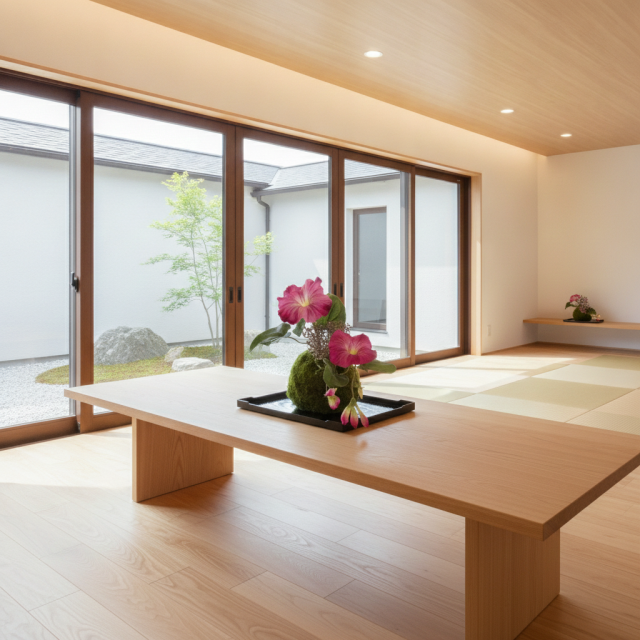【造花 観葉植物 インテリアグリーン】こけ玉 ジャパーニーズモダンQ（下皿付き）