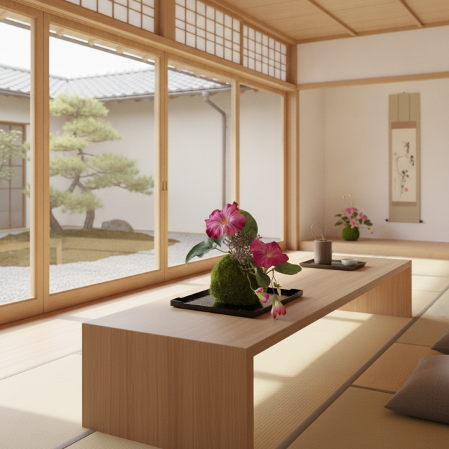 【造花 観葉植物 インテリアグリーン】こけ玉 ジャパーニーズモダンQ（下皿付き）