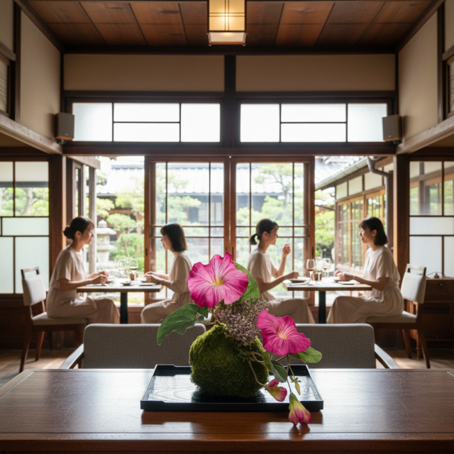 【造花 観葉植物 インテリアグリーン】こけ玉 ジャパーニーズモダンQ（下皿付き）