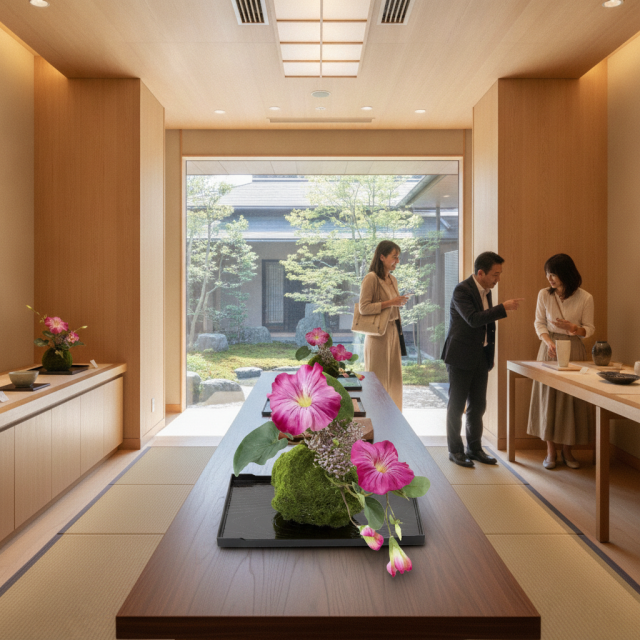 【造花 観葉植物 インテリアグリーン】こけ玉 ジャパーニーズモダンQ（下皿付き）