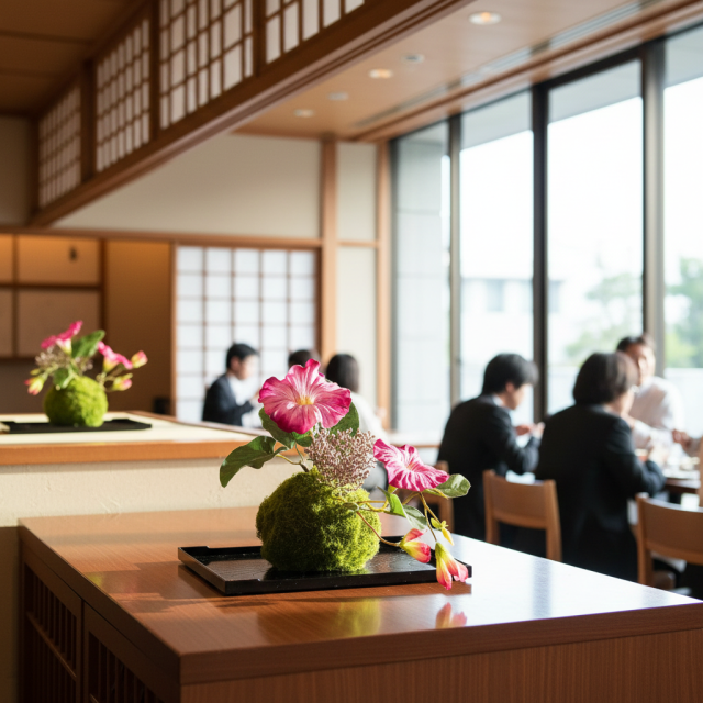 【造花 観葉植物 インテリアグリーン】こけ玉 ジャパーニーズモダンQ（下皿付き）
