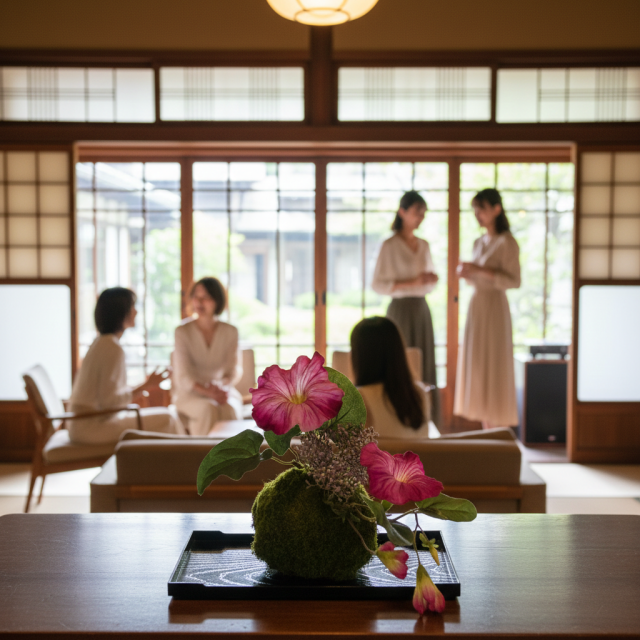 【造花 観葉植物 インテリアグリーン】こけ玉 ジャパーニーズモダンQ（下皿付き）
