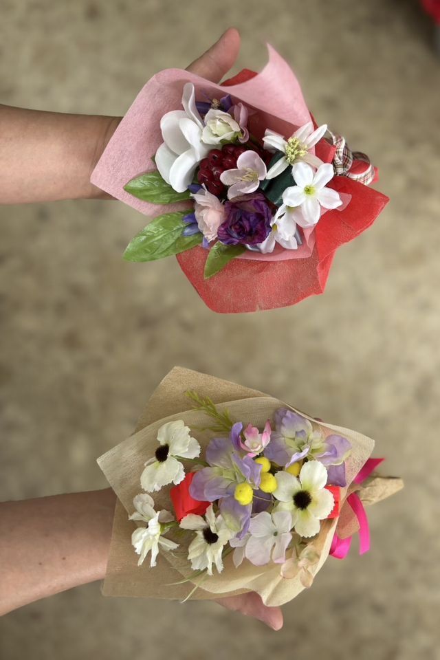 【造花ミニ花束】手のひらブーケ−Lサイズ