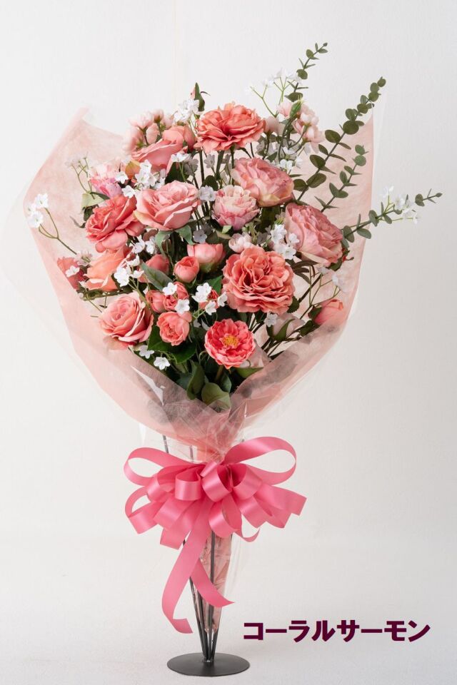 バラとかすみ草の花束 ローズブーケ 豪華 高級 造花 73〜85cm｜結婚式 両親贈呈 プロポーズ 記念日ギフト｜ローズガーデンシリーズ