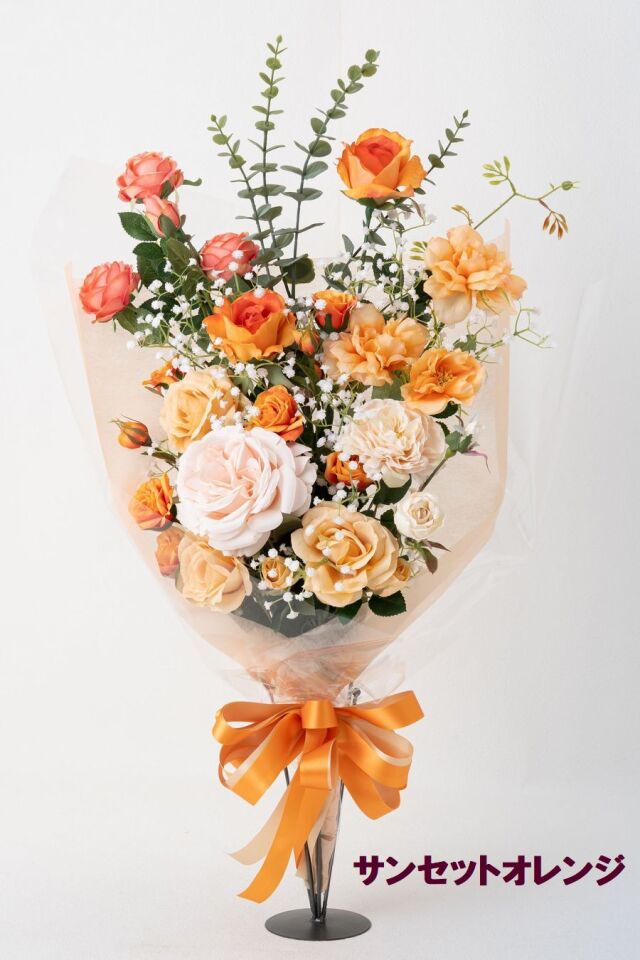 バラとかすみ草の花束 ローズブーケ 豪華 高級 造花 73〜85cm｜結婚式 両親贈呈 プロポーズ 記念日ギフト｜ローズガーデンシリーズ