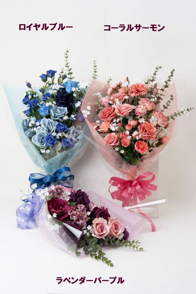 バラとかすみ草の花束 ローズブーケ 豪華 高級 造花 73～85cm｜結婚式