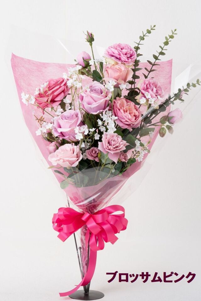 バラとかすみ草の花束 ローズブーケ 豪華 高級 造花 73〜85cm｜結婚式 両親贈呈 プロポーズ 記念日ギフト｜ローズガーデンシリーズ