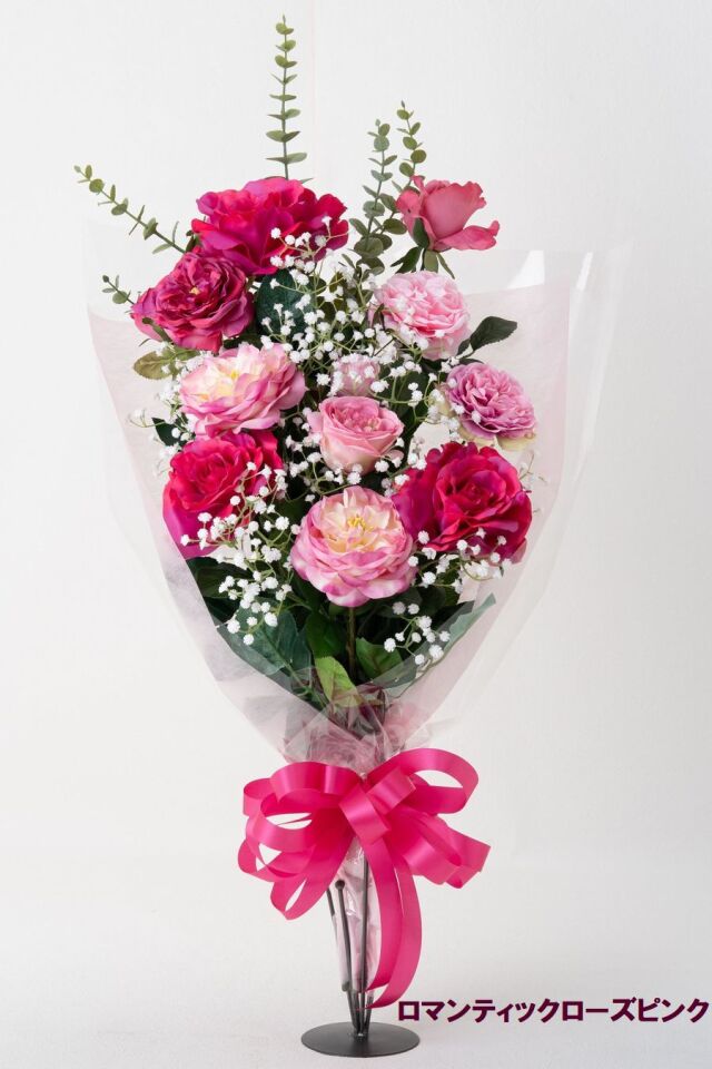 バラとかすみ草の花束 ローズブーケ 豪華 高級 造花 73〜85cm｜結婚式 両親贈呈 プロポーズ 記念日ギフト｜ローズガーデンシリーズ