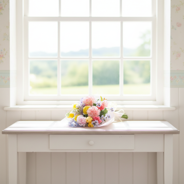 【一点もの】造花 花束｜ラグジュアリー アーティフィシャルフラワー ブーケ（チューリップ・ピオニー・カーネーション）特別な贈り物に