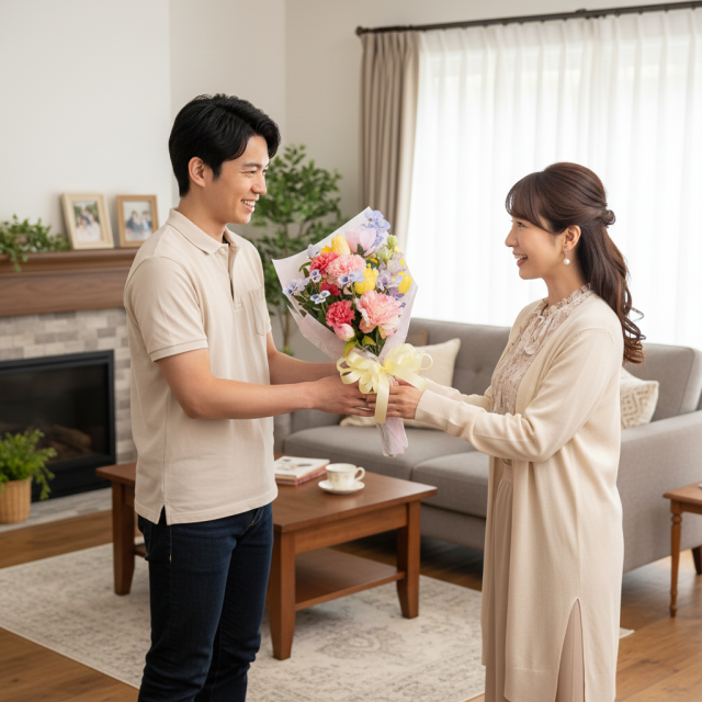 【一点もの】造花 花束｜ラグジュアリー アーティフィシャルフラワー ブーケ（チューリップ・ピオニー・カーネーション）特別な贈り物に