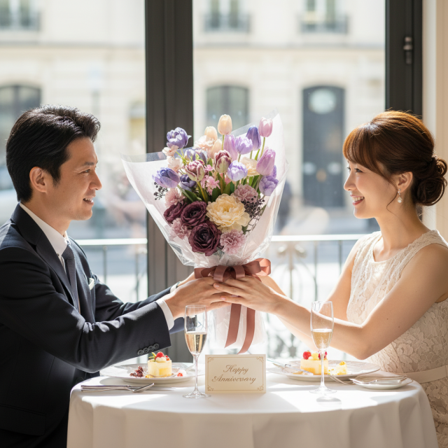 【一点もの】ラグジュアリーパステルブーケ 〜 チューリップと芍薬が彩る上質なアーティフィシャルフラワー 〜