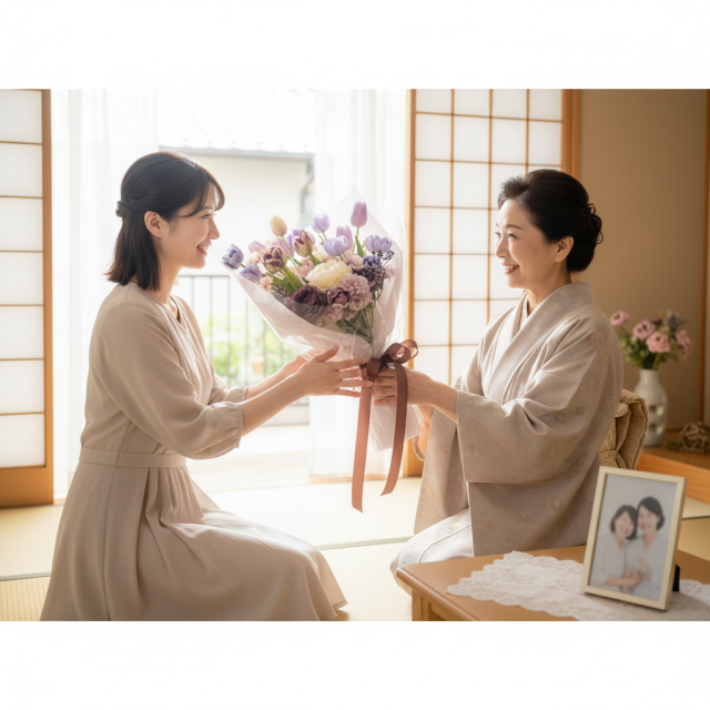 【一点もの】ラグジュアリーパステルブーケ 〜 チューリップと芍薬が彩る上質なアーティフィシャルフラワー 〜