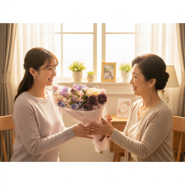 【一点もの】ラグジュアリーパステルブーケ 〜 チューリップと芍薬が彩る上質なアーティフィシャルフラワー 〜
