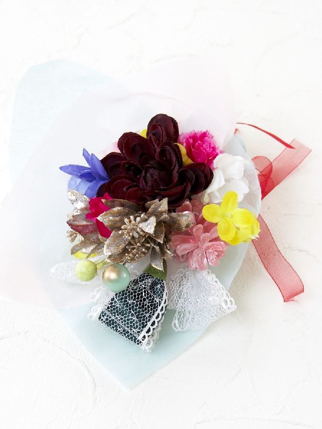 【造花ミニ花束】手のひらブーケ２