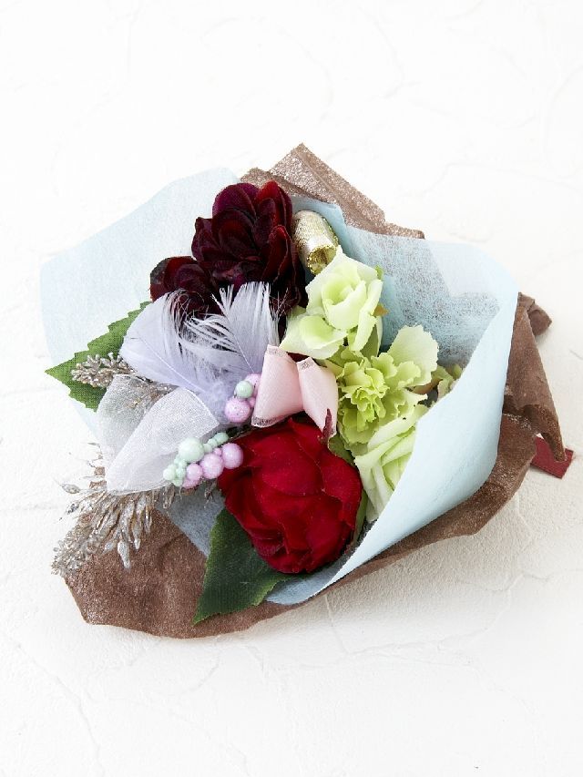 【造花ミニ花束】手のひらブーケ３