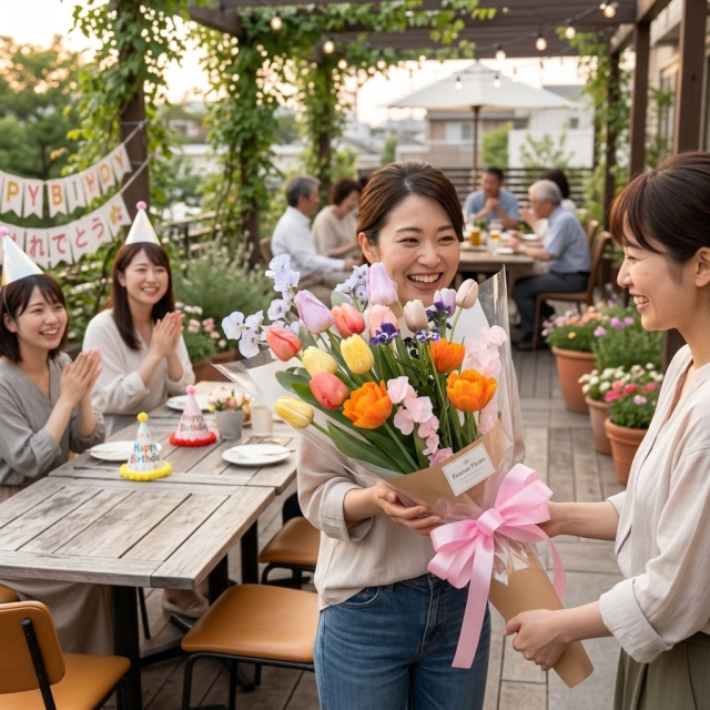 【一点もの】永遠に色褪せない感動｜爽やかで気品ある極上シトラスマルチカラーブーケ（誕生日・就任栄転祝い・開店祝い）