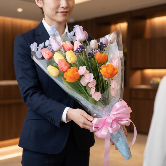 【一点もの】永遠に色褪せない感動｜爽やかで気品ある極上シトラスマルチカラーブーケ（誕生日・就任栄転祝い・開店祝い）