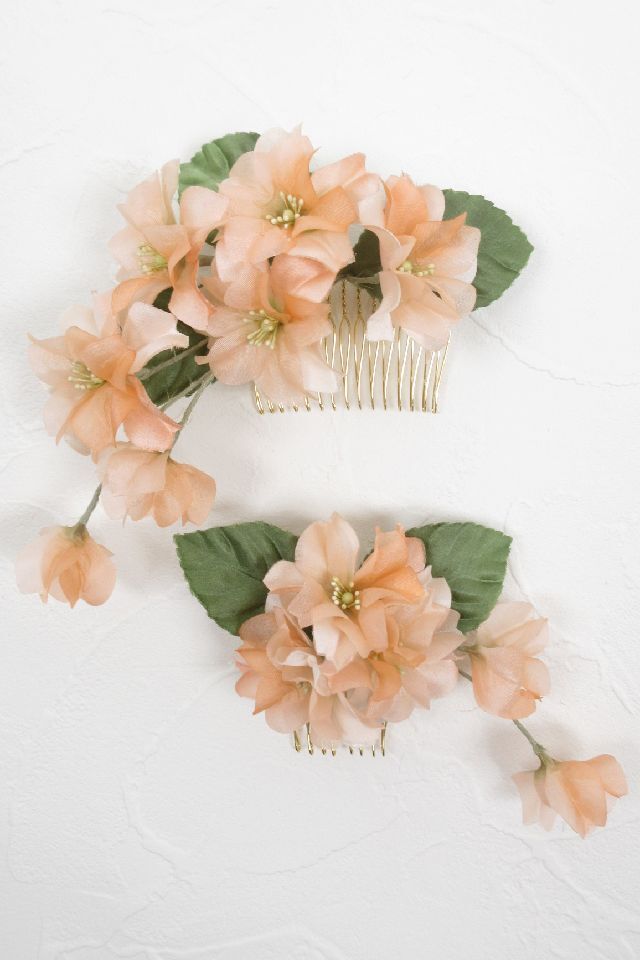 【着物・和装髪飾り】和装・洋装両用髪飾り／恋桜（大小２点セット）