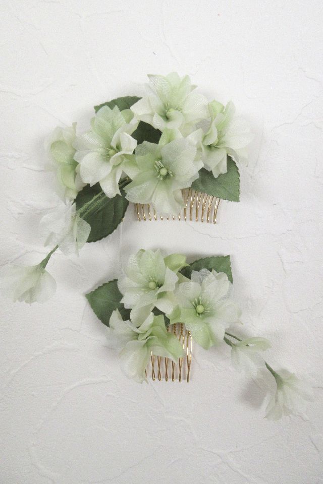 【着物・和装髪飾り】和装・洋装両用髪飾り／恋桜（大小２点セット）