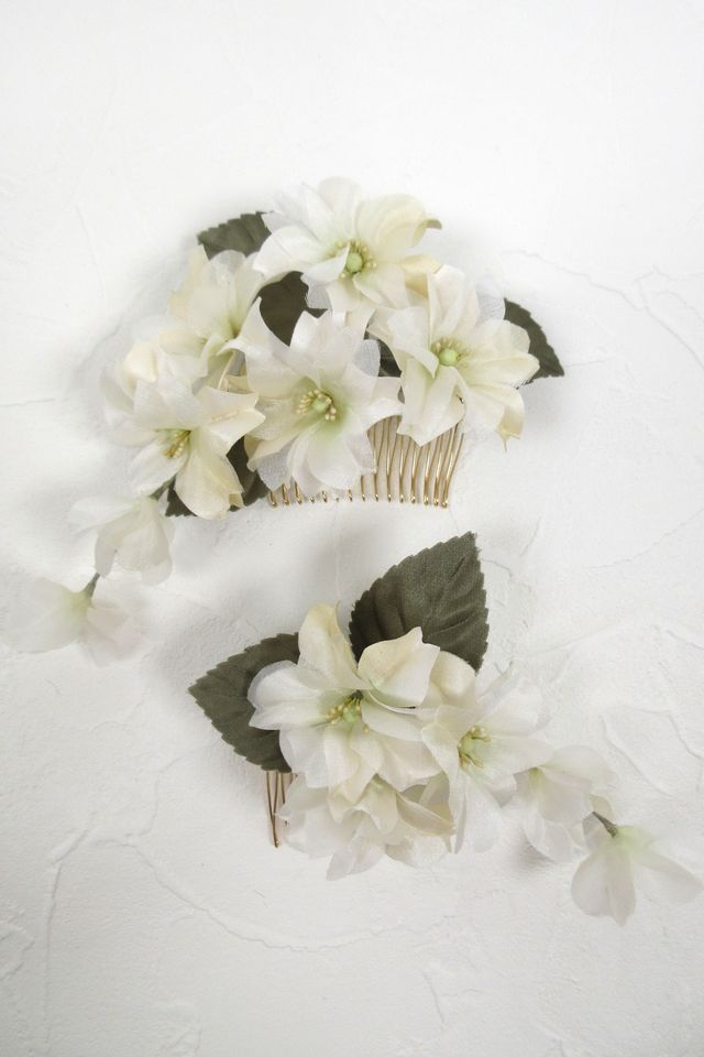 【着物・和装髪飾り】和装・洋装両用髪飾り／恋桜（大小２点セット）