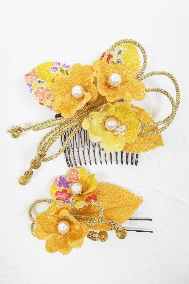 【着物・和装髪飾り】和風ヘアアクセサリー／花舞（大小２点セット）