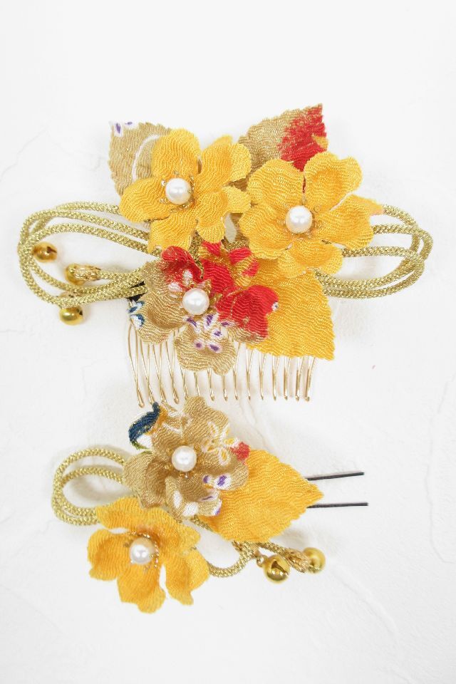 【着物・和装髪飾り】和風ヘアアクセサリー／花舞（大小２点セット）