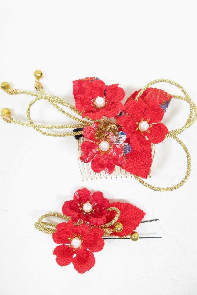 【着物・和装髪飾り】和風ヘアアクセサリー／花舞（大小２点セット）