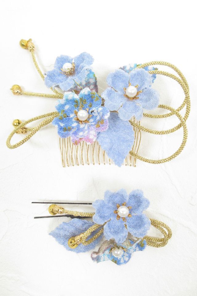 【着物・和装髪飾り】和風ヘアアクセサリー／花舞（大小２点セット）