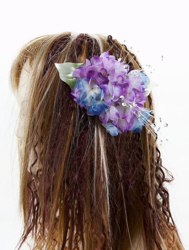 【特価SALE　髪飾り・ヘアアクセサリー】紫陽花−パープル×ブルー・バレッタ