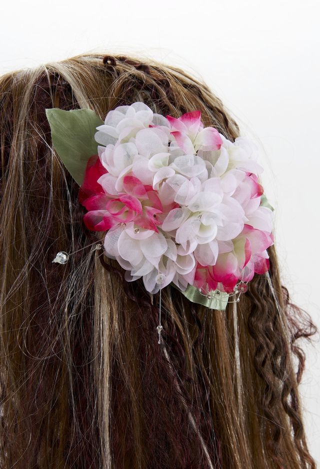 【特価SALE　髪飾り・ヘアアクセサリー】紫陽花−ツートンピンク・バレッタ