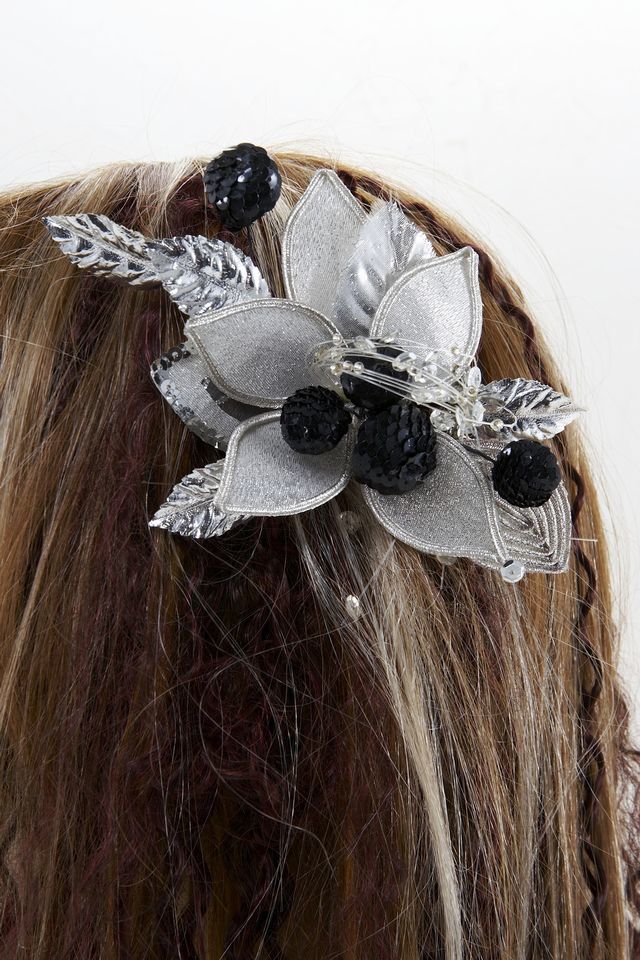 【特価SALE　髪飾り・ヘアアクセサリー】和洋両用−シルバーブラック・コーム