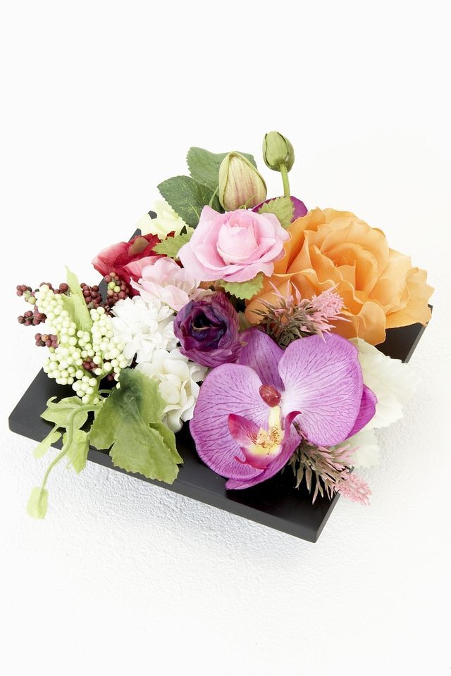 【スクエアフレーム　造花アレンジメント】Ｍサイズ　シリーズ