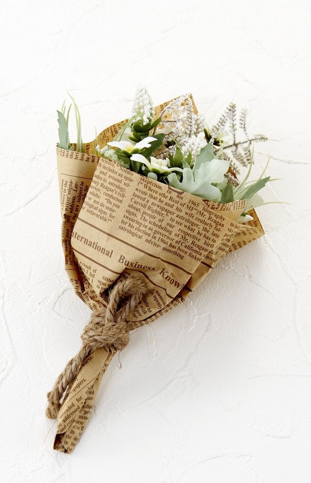 【造花・アーティフィシャルフラワーミニ花束】ナチュラルフラワー・リトルブーケ（ホワイト）