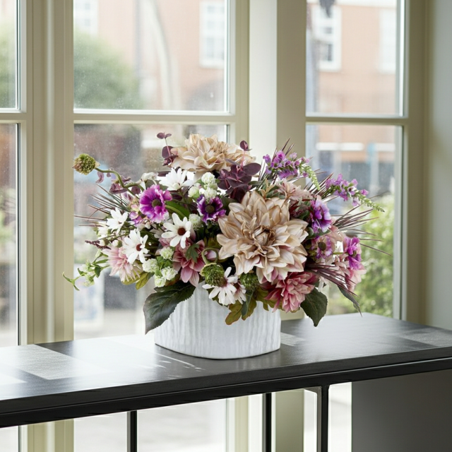 ハンドメイド ✳︎ アレンジメント ✳︎ 造花 ✳︎アートフラワー✳︎22＆28＆33 アートフラワーアレンジメント TFW-08 テーブルフラワー | iichi 日々