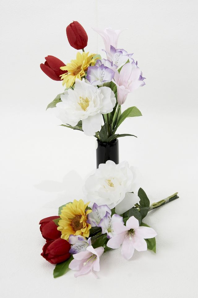 【造花・アーティフィシャルフラワー 仏花・供花・墓花】お彼岸・お盆の御供花A（左右１対セット）